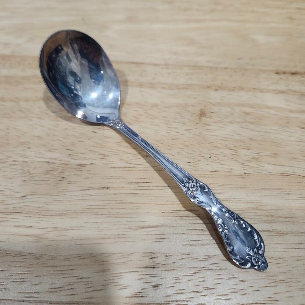 Wm Rogers Mfg Co. Extra Plate Original 1954 Sugar Spoon 5.5" Floral